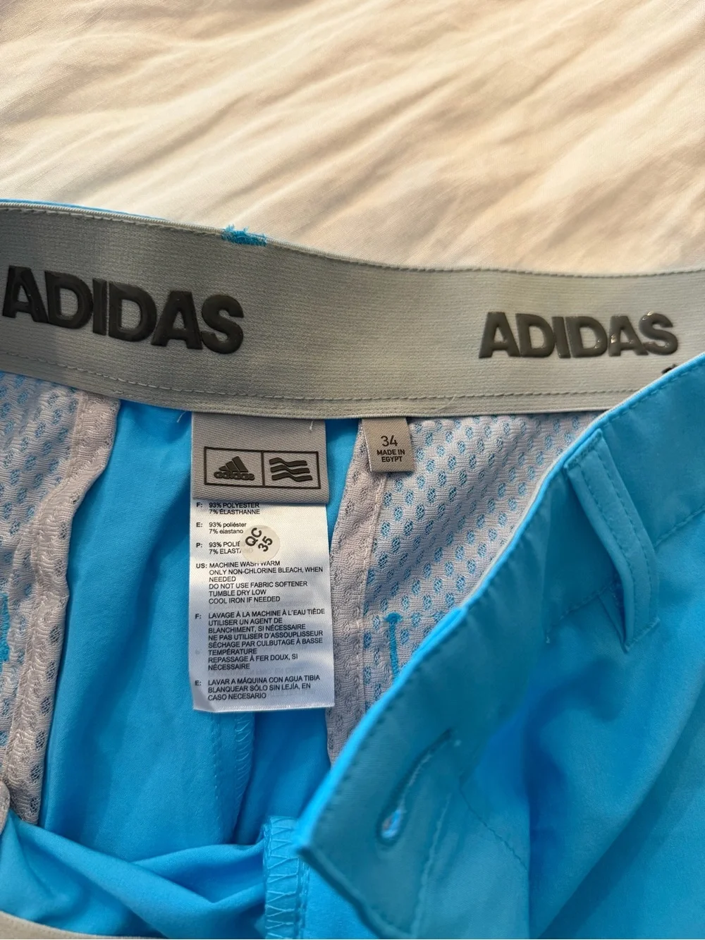 adidas Men's Turquoise Performance Flat-Front Shorts